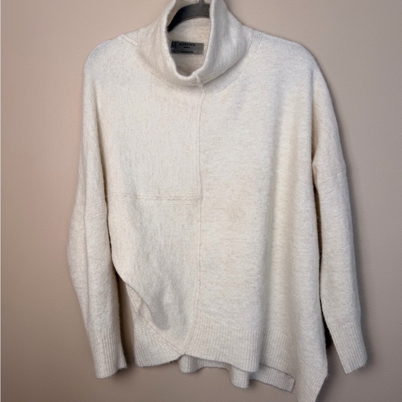 AllSaints Lock Roll Neck Asymmetric Sweater | Ivory | Small | EUC - Picture 8 of 13